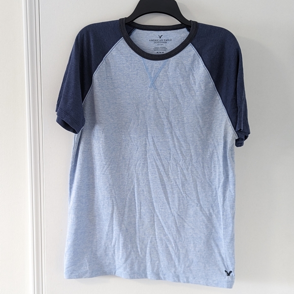 American Eagle Blue and Navy Short Sleeve Tshirt - Picture 2 of 4